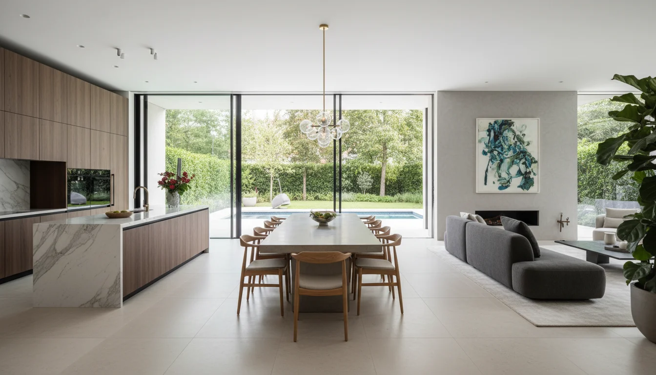 Seamless living dining - open concept dining - Flowing Dining Seamlessly Integrated Living Space Unveiled - Achieve seamless living - Gemini Auto Post